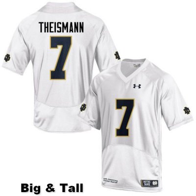 Notre Dame Fighting Irish Men's Joe Theismann #7 White Under Armour Authentic Stitched Big & Tall College NCAA Football Jersey TEE0699QN